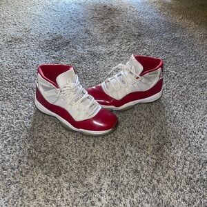 Jordan Red and White Sneakers